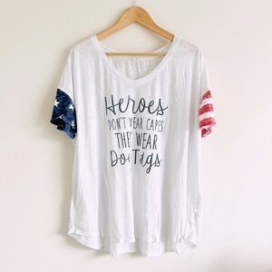 Maurices Red White Blue USA Graphic Top Size 3